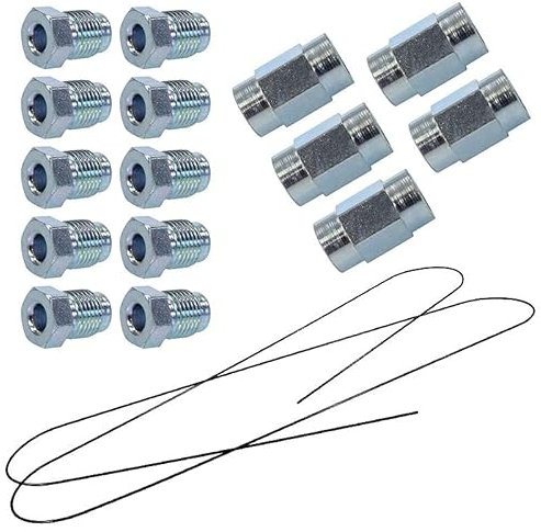 BESTPRICE 1x 5m Rolle Bremsleitung, inkl. Bremsleitungsverschraubung & -verbinder, 5x Bremsleitungsverbinder Kompatibel mit A udi, BMW, Mercedes, Opel, Seat, Skoda, VW