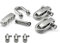 Ganzoo 3er SET Schäkel aus Edelstahl mit verstellbarem Verschluss für Paracord Armbänder, Kordeln etc., Farbe: silber - Marke