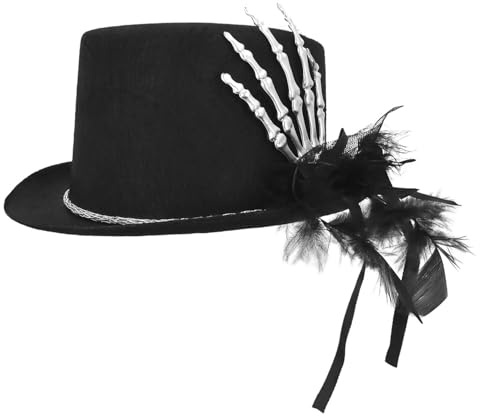 Boland 72239 - Zylinder mit Glitzerkralle, schwarz, Kostüm-Accessoire, Halloween-Accessoire