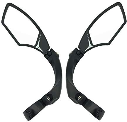 Hafny Neuer Lenker Fahrradspiegel, HD Strahlfest, Sicherer Kristallklarer Glasspiegel, Einstellbarer Drehbarer Fahrradspiegel, Rückspiegel für Fahrrad, HF-MR095