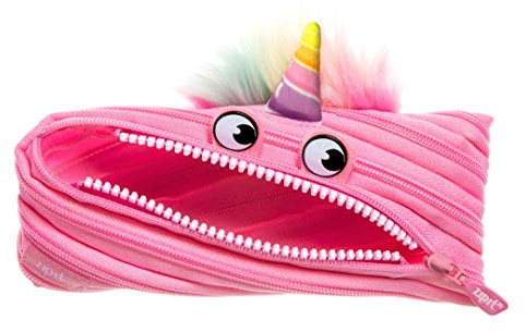 ZIPIT Einhorn-Federmäppchen für Mädchen, Federmäppchen für Schule, Uni und Büro, niedliches Federmäppchen (Rosa)