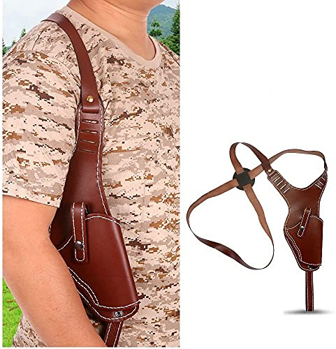 Gexgune Pistolet Ajustable en Cuir de Vachette Droit - Pistolet Automatique - Pochette en Cuir de Vache - Convient aux Armes de Poing Auto