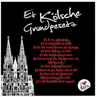 artboxONE Poster 20x20 cm Städte/Köln ET KÖLSCHE GRUNDGESETZ schwarz - Bild Kölner Dom