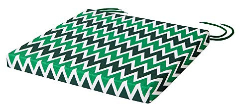 SOFTILLO Patio Chair Cushion with Seat Ties - Indoor and Outdoor Furniture Seating - Water-Resistant Polyester - Kitchen Dining, Lawn & Garden - 50x44x4cm - Zig Zag Green