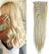 SEGO Clip in Extensions Haarverlängerung Haarteil 8 Tresssen wie Echthaar glatt Gebleichtes Blond 23(58cm)-140g
