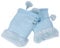 ZLYC Damen Winter Warme Kunstpelz Halbfinger Handschuhe Fingerlose Fäustlinge(Blau)