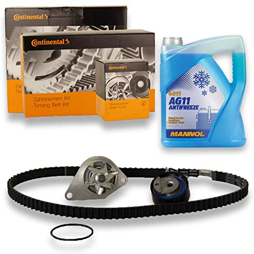 Contitech Wasserpumpe + Zahnriemensatz + 5L Kühlerfrostschutz blau