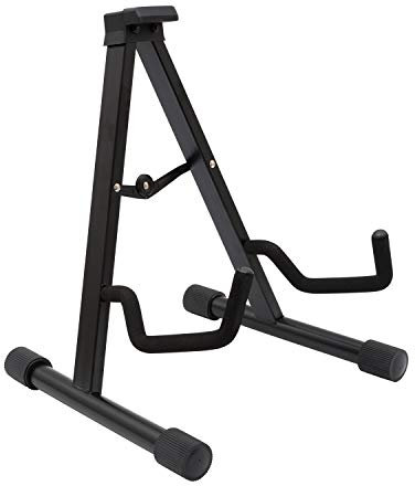EASTROCK Tragbarer Gitarrenständer, Ständer für E-Gitarre, verstellbar, für Akustikgitarre, E-Gitarre, Bass, Schwarz