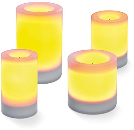 Esotec Solar Leuchtkerzen Candela, 4er Set, Flackerlicht, Flammeneffekt, Akku, Kerzenleuchte, Tischleuchte, Solarkerzen, LED Kerze, Solarleuchte, Kunststoff, außen, outdoor, IP44, 102235