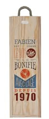 DECOHO - Caisse à vin en bois personnalisée pour 1 bouteille - Comme le bon vin - Modèle Homme