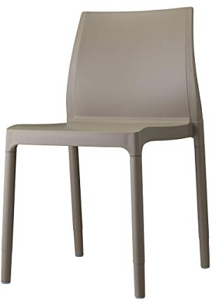 SCAB DESIGN Stuhl Modell Chloé Trend Chair Mon Amour Aluminium mit Bezug aus Technopolymer Set 6 Stück - erhältlich in 5 Farben (Taupe)