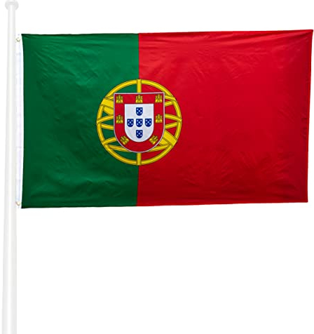 KliKil Bandera de Portugal - Bandera 150x90cm Poliéster - Resistente a UV y Agua - Fácil Colocación con 2 Ojales Metálicos - Ideal para Celebraciones, Decoraciones y Eventos