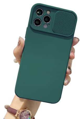 Tybiky Kameraschutz Hülle für iPhone 11 Pro Max, Ultra Dünn Handyhülle mit Kameraschutz Kamera Schutz mit Schieber, Premium Hybrid PC + TPU rutschfest Stoßfest für iPhone 11 Pro Max.Dunkelgrün