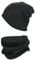 TupTam Mütze und Schal Kinder Set – Weiches Schal Mütze Set Kinder für Herbst und Winter, Farbe: Rippstoff Schwarz, Größe: 56-62