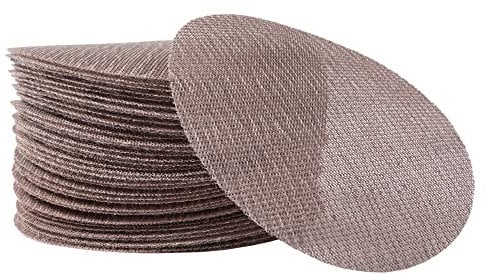 UPWOOD 50PCS 125mm 5 Inch Mesh Sanding Discs 400 Grit Hook & Loop, Dust Free Anti-Blocking Net Sandpaper Sheets for Car Body, Wood, Metal, Plastic, Paint, Adapts to All 125 mm Sander Grinder Polisher