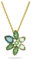 Swarovski Gema Anhänger, Vergoldete Damenhalskette mit Grünen, Strahlenden Swarovski Kristallen