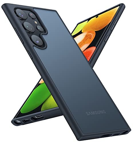 TORRAS Guardian Series für Samsung Galaxy S23 Ultra Hülle 5G (Militärischer Schutz) Extrem Stoßfest für Samsung S23 Ultra Hülle (mit Abnehmbare Knöpfe in 3 Farben) Matt Schwarz