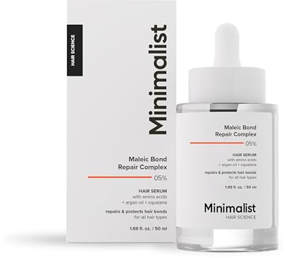 Minimalist Serum for Repairing Damaged Hair | Maleic Bond Repair Complex 05% Hair Serum with Amino Acids, Argan Oil & Squalane | For Women & Men | For All Hair Types | 50 ml