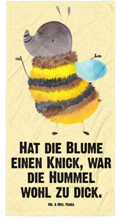 Mr. & Mrs. Panda XL Badehandtuch Hummel flauschig - Geschenk, Biene, Saunatuch XL, Umweltfreundliches Handtuch Groß, Tiermotive, Handtuch XL Für