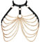 PETMHS Punk Brust Harness BH Body Chain für Damen Truhe Kette Schwarz Gothic Halsband Ketten Riemchen Geschirr BHs Körperschmuck Clubwear Mode Belly Belts (Schwarzes Gold O168)