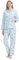 Amaxer Ensemble de Pyjamas Chauds en Flanelle pour Femmes 103% Coton Ensembles de Pyjamas d'automne et d'hiver, Fleurs Roses et Tons Verts, XL