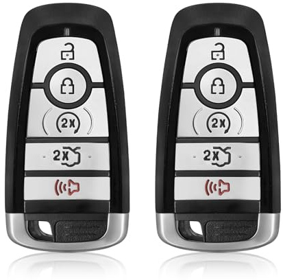 Car Key Fob Remote Keyless Entry Control M3N-A2C93142600 902Mhz 5 Button Replacement for 2017-2020 Ford Fusion Edge Mustang Explorer - 2 Pack