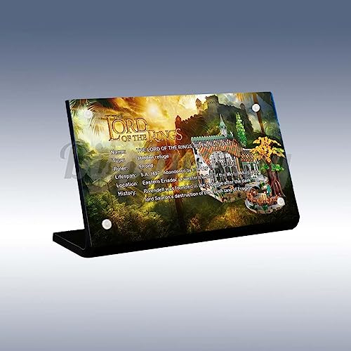 Acryl-Schild für Lego Der Herr der Ringe: Rivendell 10316 (Lego-Set ist nicht im Lieferumfang enthalten)
