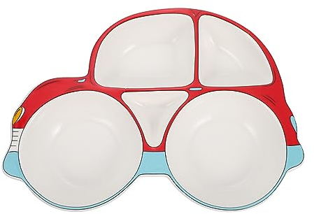 Toyvian Dessin Animé Bébé Assiette De Riz Plateau Pour Voiture Plats En Céramique Bandejas Para Comida 5 Assiettes À Compartiments Plateau À Assiettes En Porcelaine Assiettes Divisées