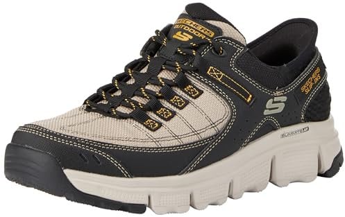 Skechers Summits at, Zapatillas Hombre, Taupe Synthetic Mesh Black Trim, 44 EU