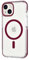 tech21 Evo Crystal Hülle für iPhone 14, Kompatibel mit MagSafe, Einfache Telefonhülle, TPU und Antimikrobiall, Transparent/Rot, Fallschutz: 4,9m