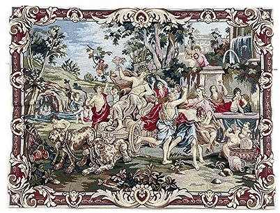 Lnxp Wandteppich aus Italy Gobelin Mythologisches Bild Erme Arazzo Tapisserie Wandbild Wanddeko Retro Replikate 136x110 cm Bacchus