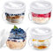 Juwacoo 4 Stück Overnight Oats BehäLter mit Deckel LöFfeln, 600 ML/20 OZ Müslibecher Overnight Oats Gläser, Joghurtbecher Einmachgläser Haferbehälter Hafergläser für Milch, Joghurt,