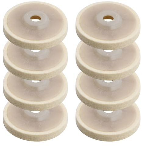 suchkawe 8pcs Wool Polishing Wheel Disc, 4 inch Wear-Resistant Angle Grinder Wheels Wool Felt Buffing Pad Disc, Polishing Pads for Stainless Steel Glass Metal Marble Stone Furniture, 16mm Inner Hole