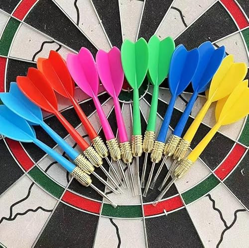 vol 6 Pack Steel Tip Darts Metal Dart Set with 4 Color Premium Aluminum Shafts and 4 Style PET Flights Beginner or Professional Darts
