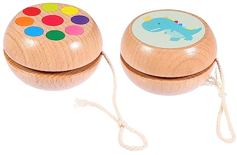 UPKOCH 2st Hölzernes Jo-jo Zappelspielzeug Holz Yoyos Transaxle- Jo Basteln Erwachsene Faschingsparty Gefallen Alter Ansprechender Ball Aus Holz Männer Jahr Rotieren Drehendes Rad Mädchen