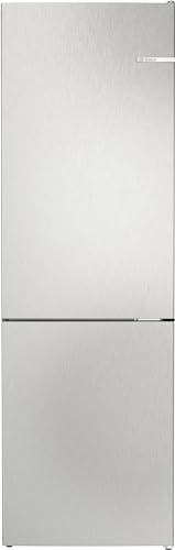 Bosch KGN362LBF, Serie 4, Frigorifero congelatore, 186 x 60 cm, 218 L refrigerante e congelatore da 103 l, effetto acciaio inossidabile, NoFrost, VitaFresh XXL per una maggiore freschezza,