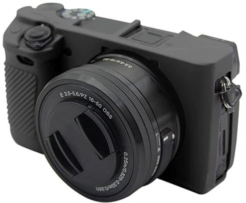 Kameratasche für Sony Alpha ILCE-6300/A6400, Silikon-Gummi, Kameragehäuse, Schutzhülle für Sony Alpha ILCE-6300/A6400, Schwarz