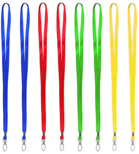 NTRUXZP Cordino da Collo, 8 Pezzi Nylon Cordino Laccio da Collo con Gancio Girevole, Ufficio Cordini Cinghia da Collo, Neck Strap Lanyards, per Carte di Identità Porta Badge Portachiavi