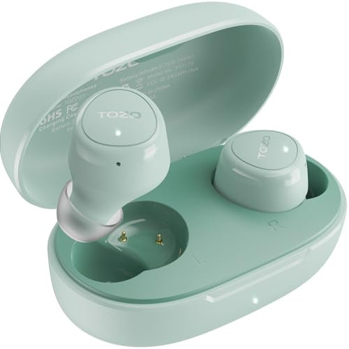 TOZO E1 Kopfhörer kabellos Bluetooth 5,3 Bluetooth Kopfhörer, In Ear Bluetooth Kopfhörer mit APP, 30 Std Premium Sound, IPX6 Wasserdicht, 2 ENC-Mikrofone klare Anrufe Noise Cancelling Kopfhörer - Grün