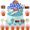 MEZHEN Tortendeko Reise Geburtstag Kuchen Deko Abenteuer Reise Torte Deko Happy Birthday Cupcake Topper Flugzeug Kuchendeko Kindergeburtstag Tortendekoration für Abenteuer Erwartet Reisen Themed Party