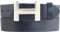 BELTINGER Designer Gürtel HENRY aus Vollrindleder 4 cm | Eleganter Ledergürtel für Damen und Herren 40mm | Silber glänzend | Marine 110cm