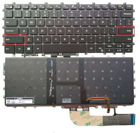 XINDIKBHUB Tastiera per computer portatile retroilluminata per Dell XPS 15 9575 2 in 1 9570 Precision 5530 2 in 1 02TDW6 2TDW6 NSK-EPABC PK132471A01 Notebook Series Laptop-US Layout-Nero