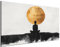 DARO Design® Bilder auf Leinwand 60x40 cm Schlafzimmer Bilder Badezimmer Wand Deko Wohnzimmer Modern Wanddeko Bilderwand Geschenk Abstrakt Meditation Feng Shui Mönch meditieren Sonne