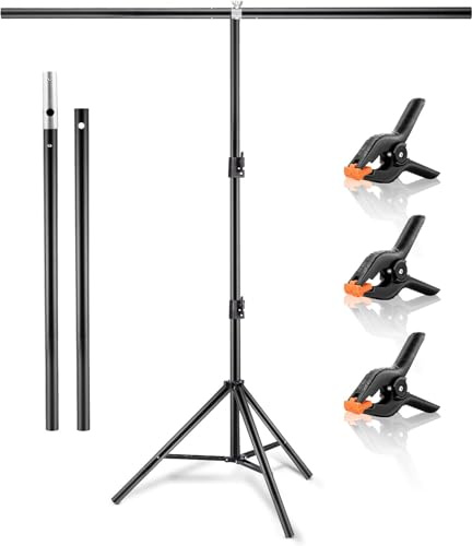 Backdrop Stand Kit T-Shape Portable Backdrop Support Height Adjustable