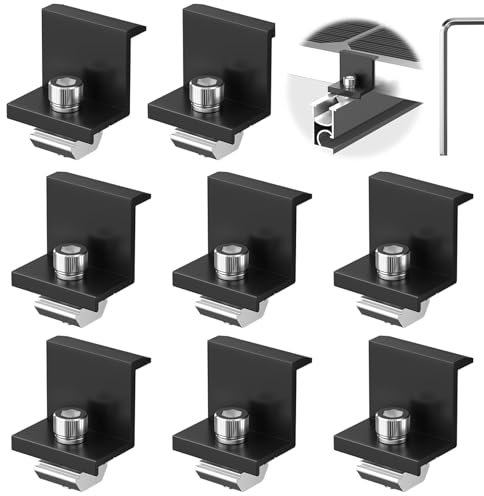 Mailfull 8 Stück Solarmodul Halterung 30mm PV Modul Endklemmen Solarpanel Z Halter Solarbefestigungen für Dächer Wände Boote Wohnmobile (Schwarz)