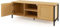 COSTWAY TV Stand Cabinet for 55 Inch TVs, Wooden Media Entertainment Center with Rattan Effect Doors and Storage Shelves, 5 Metal Legs TV Unit Console Table for Living Room Bedroom (Natural+Black)