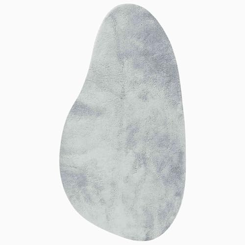vidaXL Teppich HUARTE Grau 100 x 200 cm Polyester | Angenehm glattes Gefühl unter den Füßen, Stylische ovale Form für einen angesagten Look, Waschbares Material,