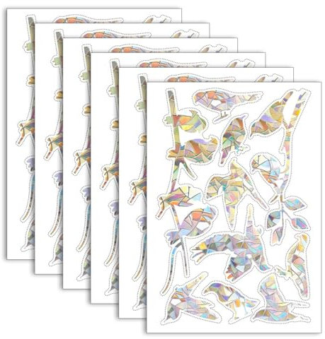 Tinoaly 60 Pegatinas para Ventanas que Previenen Colisiones con Pájaros, Pegatinas Prisma Estático Atrapasol Arcoíris No Adhesivo para la Mayoría de Superficies de Vidrio