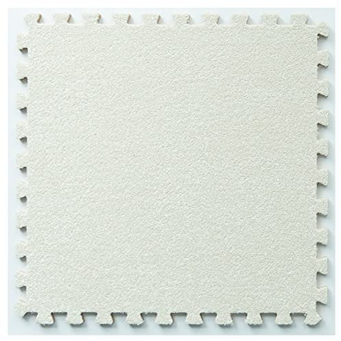 EVA Foam Carpet Tiles 30x30 cm Interlocking Puzzle Mats with Textured Surface Soft White Floor Mats for Kids Playroom Gym and Home Decor
