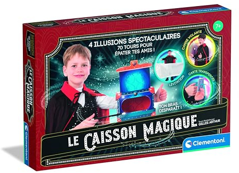 Clementoni - Der Zauberkasten ab 7 Jahren – Zauberset für Kinder – Interaktives Spiel mit Lichtern, Geräuschen und Zubehör – 80 Runden – Neue Spiel-Edition